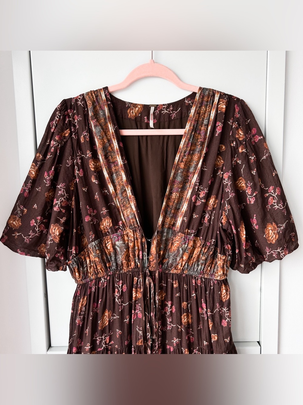 Free People Lysette brown boho floral maxi dress - Picture 3 of 15
